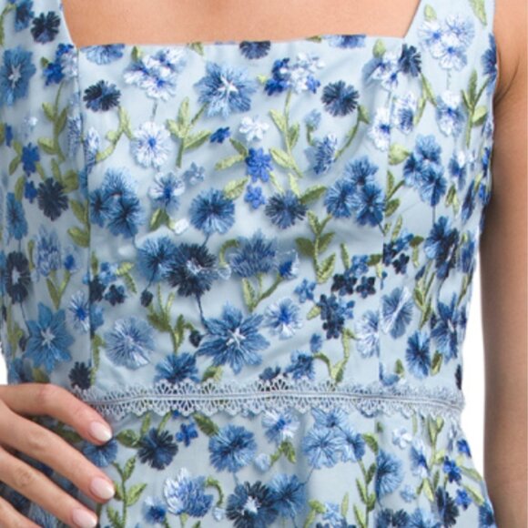 ADRIANNA PAPELL Sleeveless Floral Lace Cocktail Dress - Picture 4 of 5